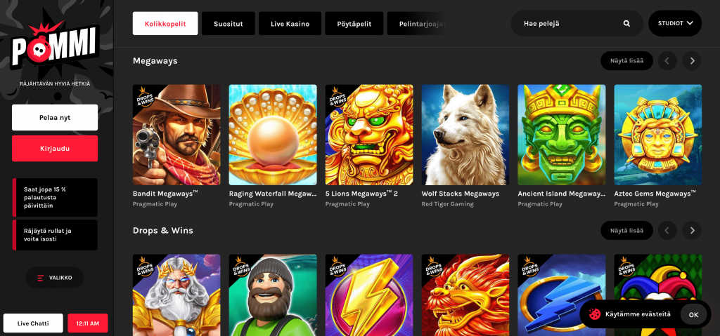 pommi casino pelit